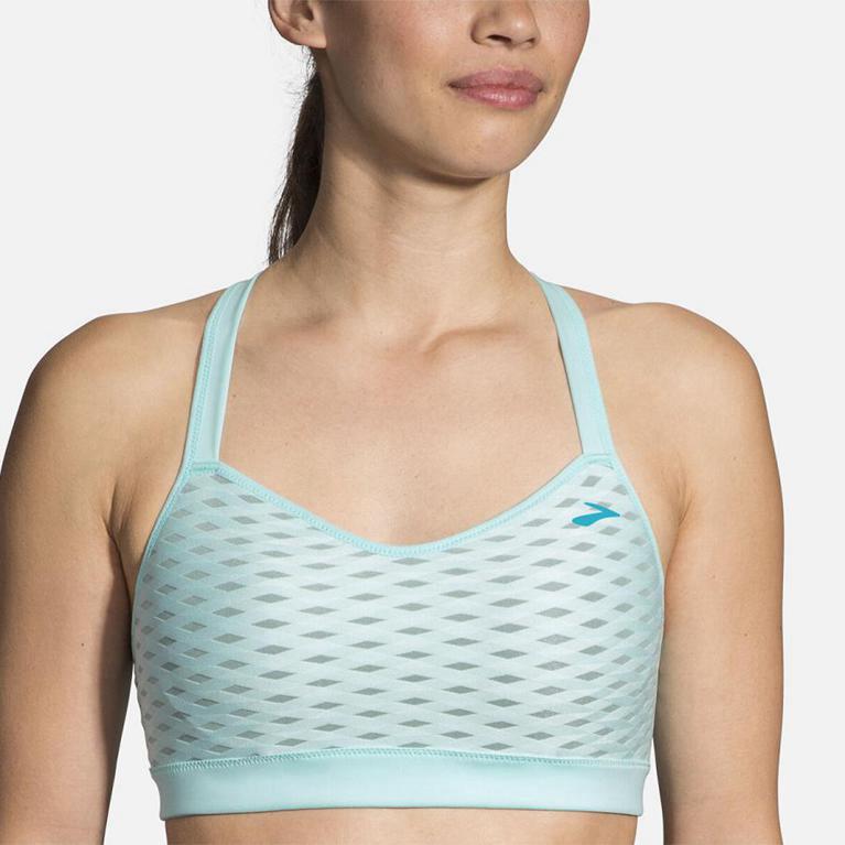 Brooks Uprise Crossback Running Bra - Women's - Blue (10768-BQXK)